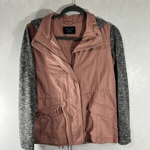 Love Tree Hoodie Jacket Removable hood pink gray small